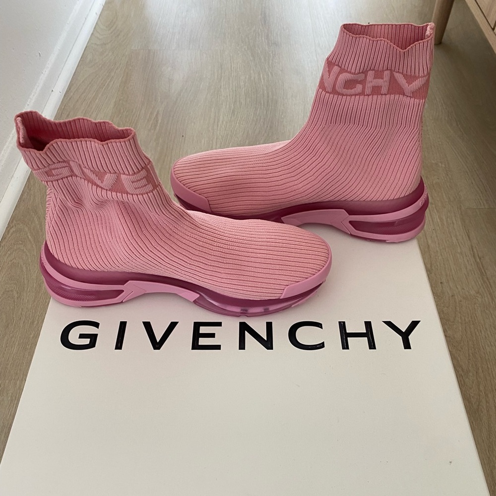 NEW! Givenchy Pink Logo Sock Sneaker